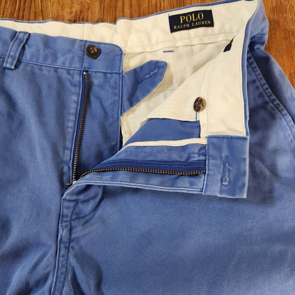 Polo Ralph Lauren Blue Flat Front Chinos‎ 34x33 100% Cotton Classic Fit Logo - Picture 7 of 11